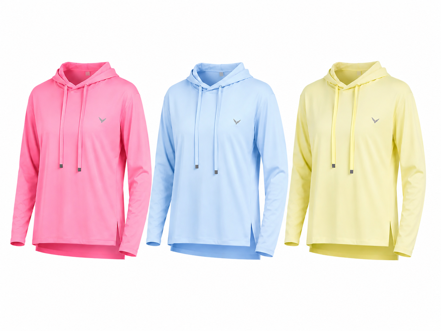 Lite hoodie – Baby Blue, Butter Yellow, Neon Fuchsia