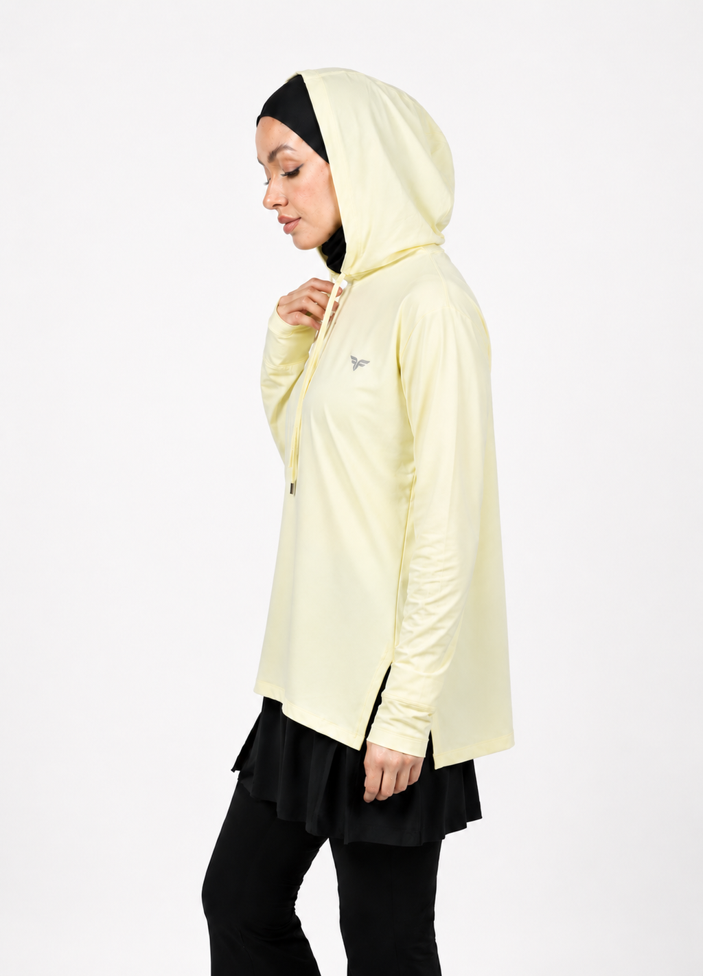 Lightweight Hooded Sports Top – Butter Yellow