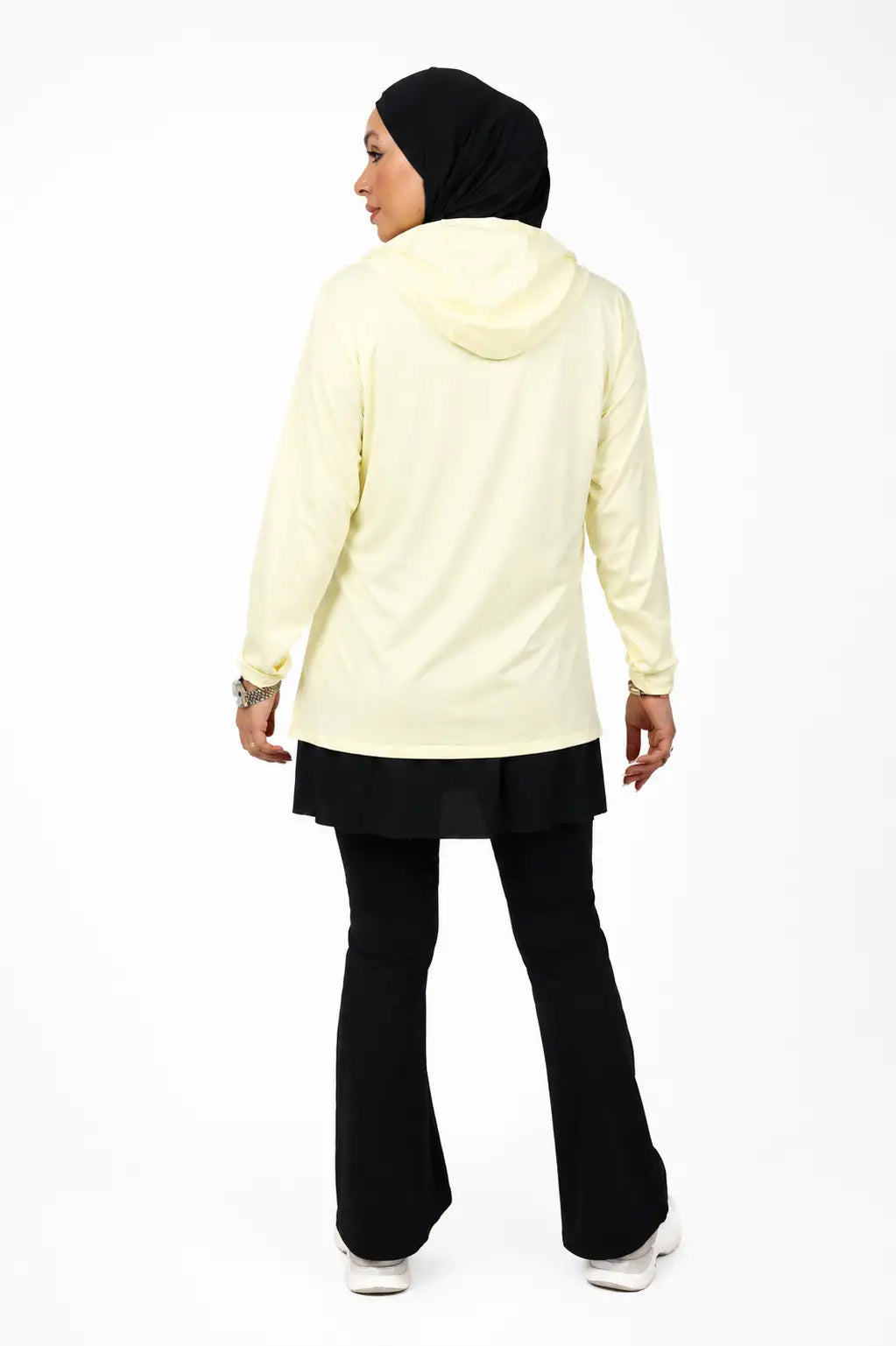 Lightweight Hooded Sports Top – ((Soft Lavender, Butter Yellow))