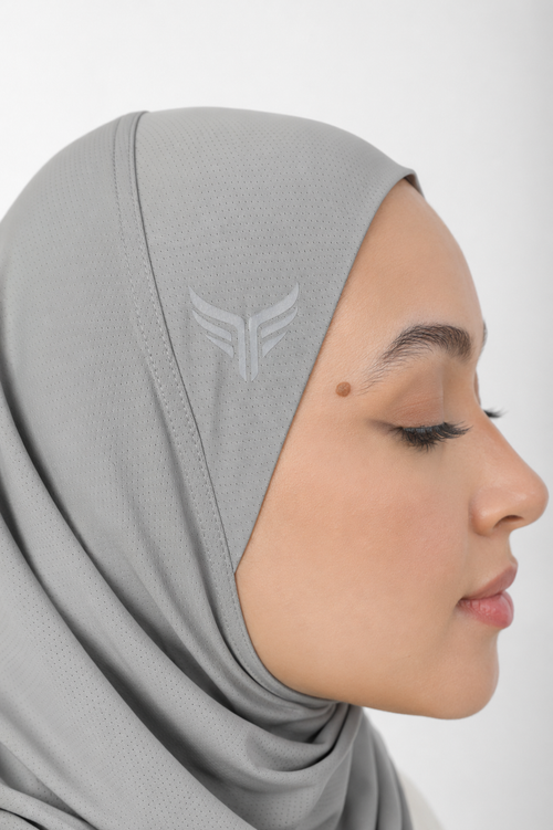 Breathable Sports Hijab ♤ ♤ Grey ♤ ♤