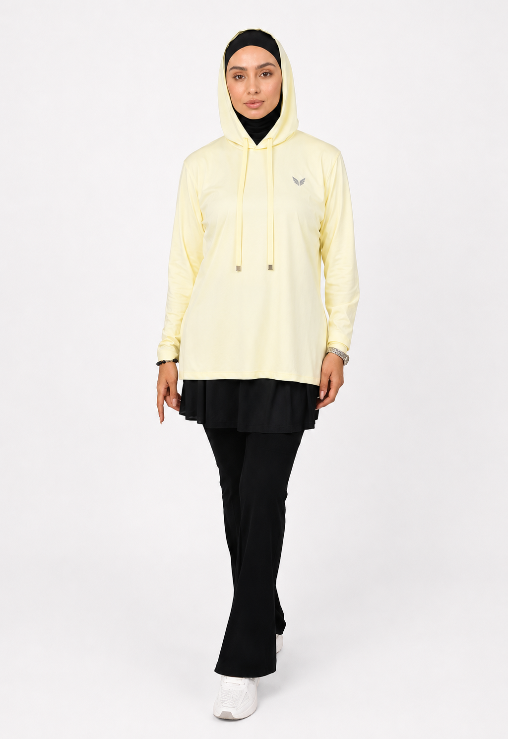 Lightweight Hooded Sports Top – Butter Yellow