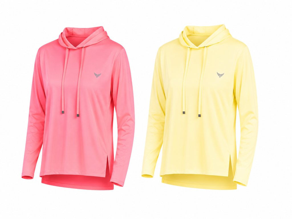 Lightweight Hooded Sports Top – (( Neon Fuchsia, Butter Yellow))