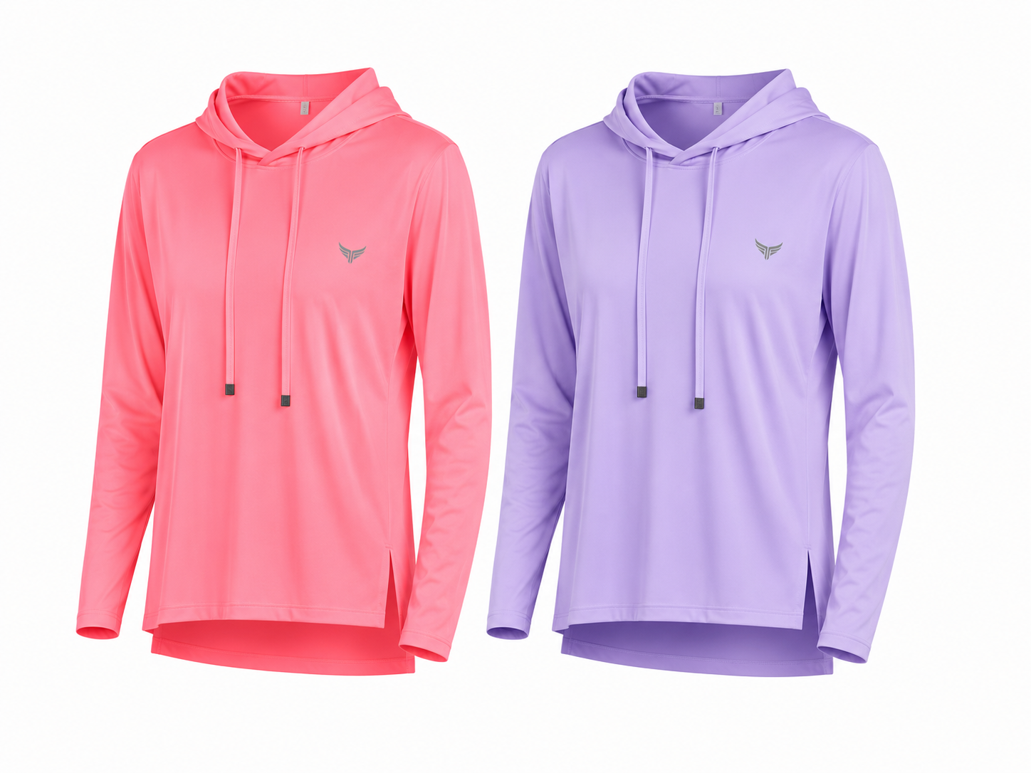 Lightweight Hooded Sports Top – ((Soft Lavender, Neon Fuchsia))