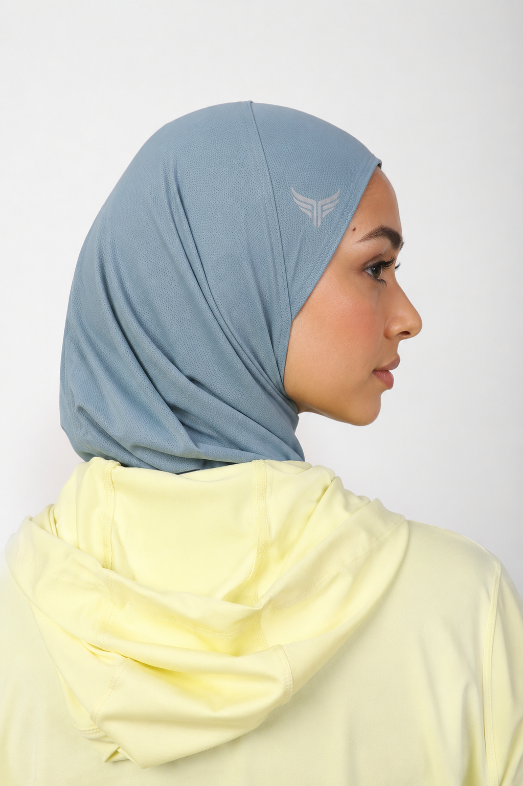 Sports Hijab ♤ ♤ Dusty Blue & Off White ♤ ♤  ((Bundle))