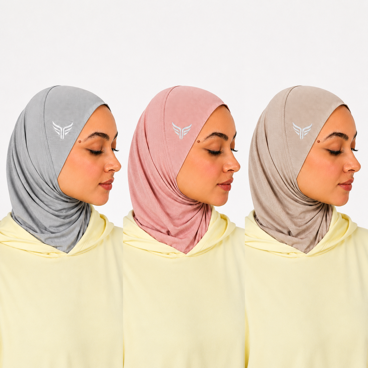 Sports Hijab ♤ ♤ Beige, Dusty Pink , Grey ♤ ♤ ((Bundle))
