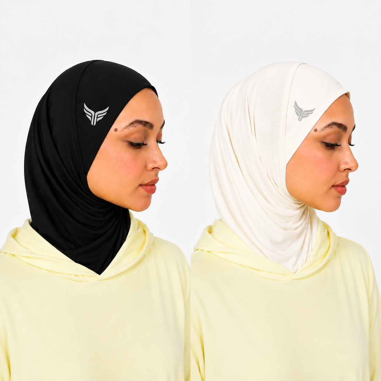 Sports Hijab ♤ ♤ Black & off White ♤ ♤  ((Bundle))