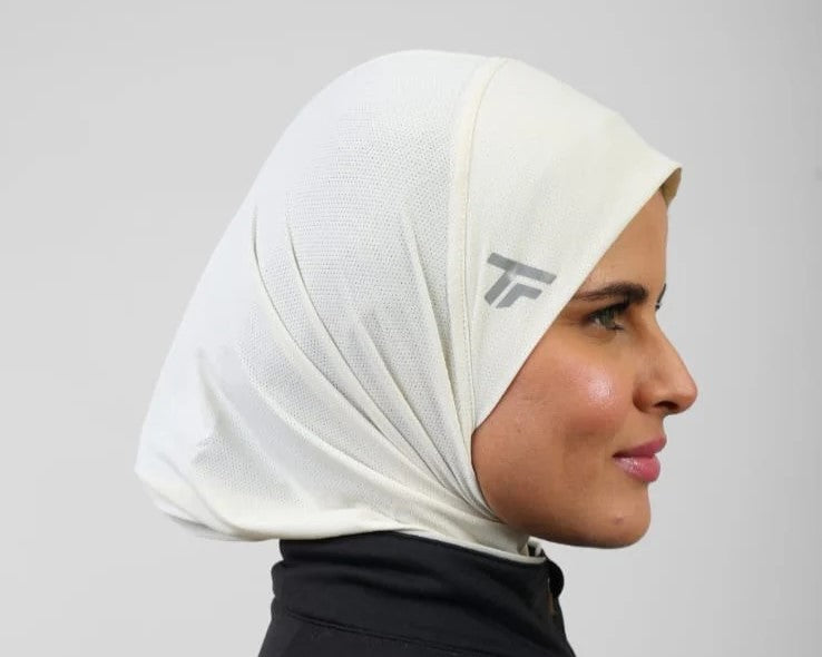 Sports Hijab ♤ ♤ Off White , Black , Dusty Blue ♤ ♤  ((Bundle))