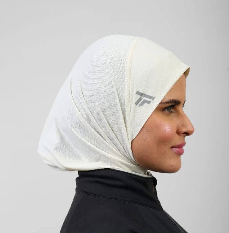 Sports Hijab ♤ ♤ Dusty Blue & Off White ♤ ♤  ((Bundle))