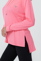 Lite hoodie – Baby blue, Neon Fuchsia