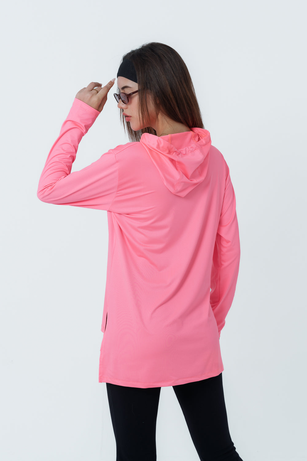 Lite hoodie – Baby blue, Neon Fuchsia