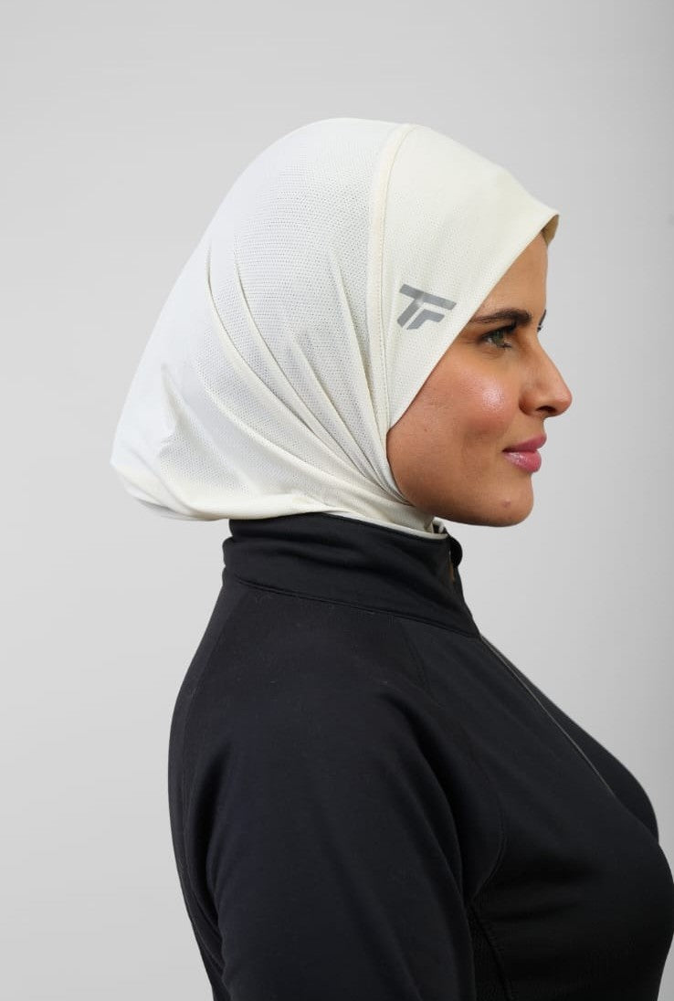 Sports Hijab ♤ ♤ Dusty Blue & Off White ♤ ♤  ((Bundle))